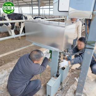 牛场清粪设备刮板式清粪机链条牵引式一拖二刮粪板不影响牛群休息