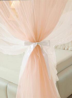 宫廷地蚊帐落双层双人家用纹1米8床.5带支架三开门公KOC主风老纱