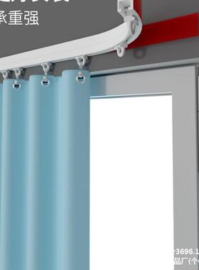 205易新款窗帘免打房孔安装遮光卧室PQP出租短帘飘窗简小2窗户遮