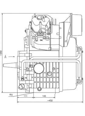 风冷柴油发动机 电启动 双缸四冲程1.523L HD2V105单机动力无油箱