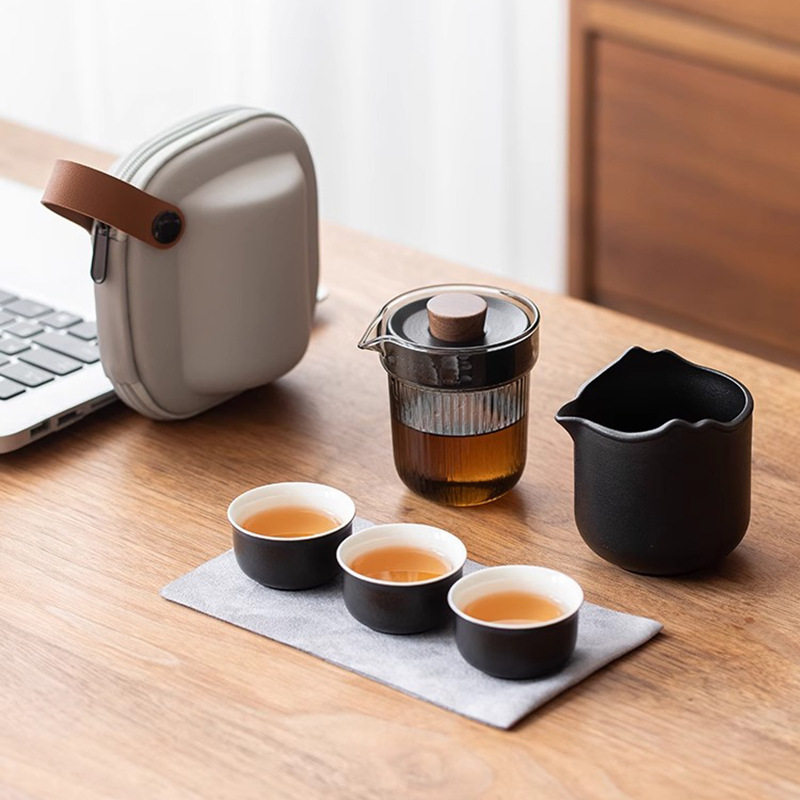 陶瓷旅行快客杯一壶三杯便携