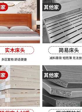 中主式实木床1.8双人床卧经济床型简约1.米5米单人家用1.2mXSA加