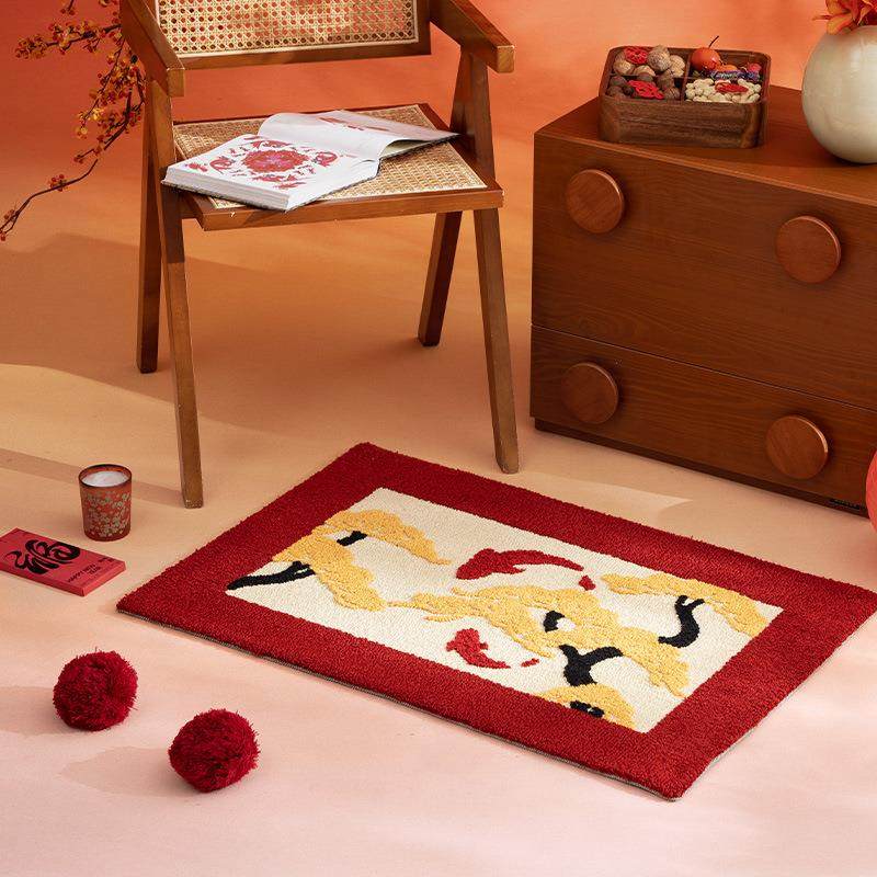 新年浴室地垫防滑垫洗手间红色新中式卫生间门口地毯卧室脚垫垫子,电子元器件市场,其它元器件,淘宝优惠券,粉丝福利购,淘宝优惠卷