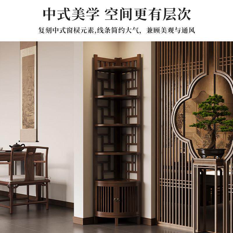 博茶柜物置架新中式古架简约现代放茶叶储藏茶具s-0902收纳柜展示