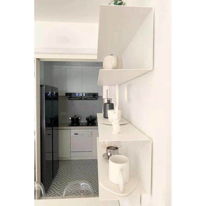 一字隔板墙上置物架墙壁墙面白色客厅层板杯铁餐厅厨房艺架子