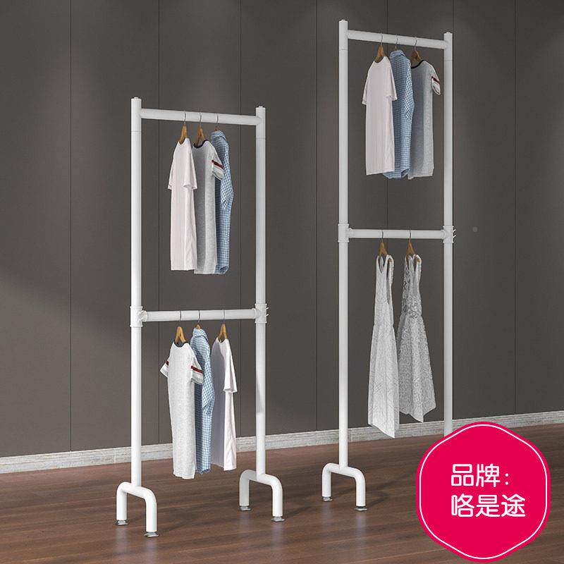 超窄衣架落地下卧室衣服收纳架子小型69545452挂衣帽架双层上架门
