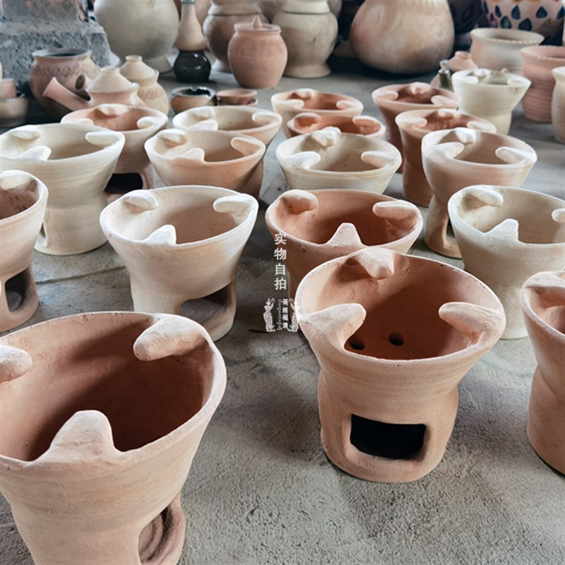 傣陶小炭炉傣家古老茶具西双版纳特产慢轮制陶手做厚实陶土可烧炭