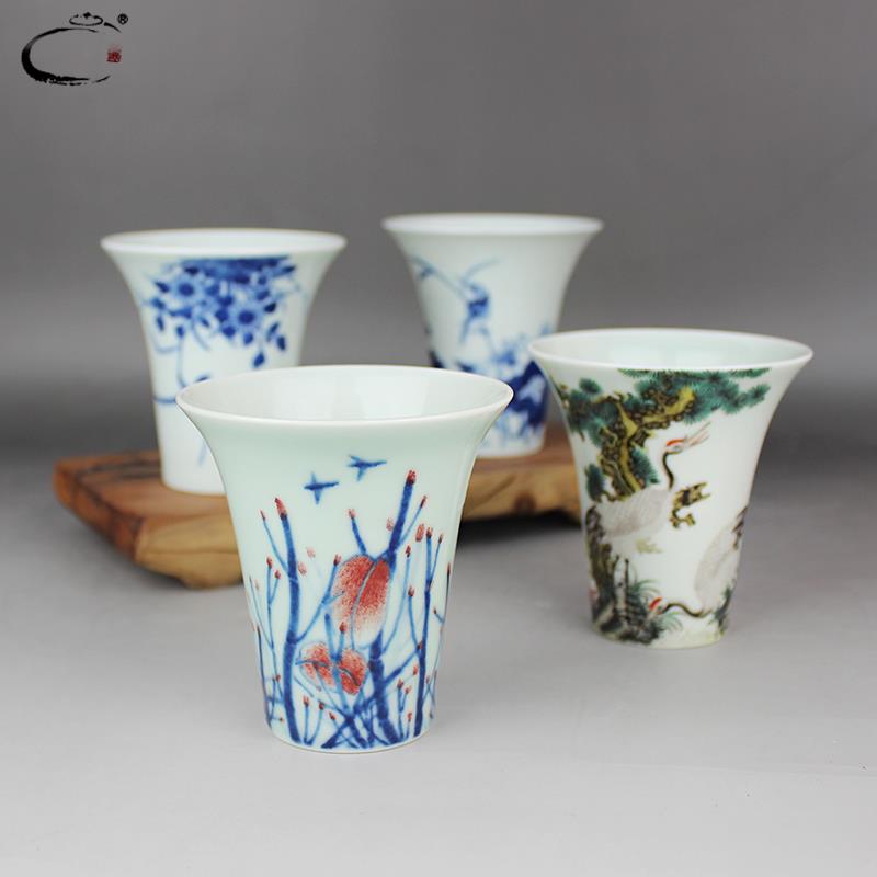 贵和祥京德珍藏手绘釉中彩茶杯景德镇手工陶瓷功夫茶具品茗杯茶碗