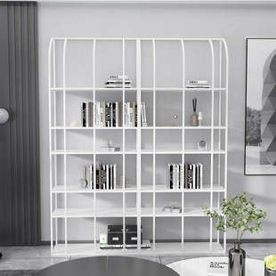 现代简约铁艺书架客厅置物架隔板架子展示架落地隔断创意订做多层