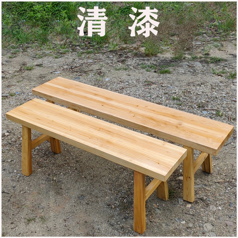 实木长板凳饭店餐馆大板凳原木中式家用长条凳杉木换鞋方凳子加厚