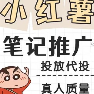 小红xhs书推流代投小红薯推广笔记投放作品xhs运营推广推送