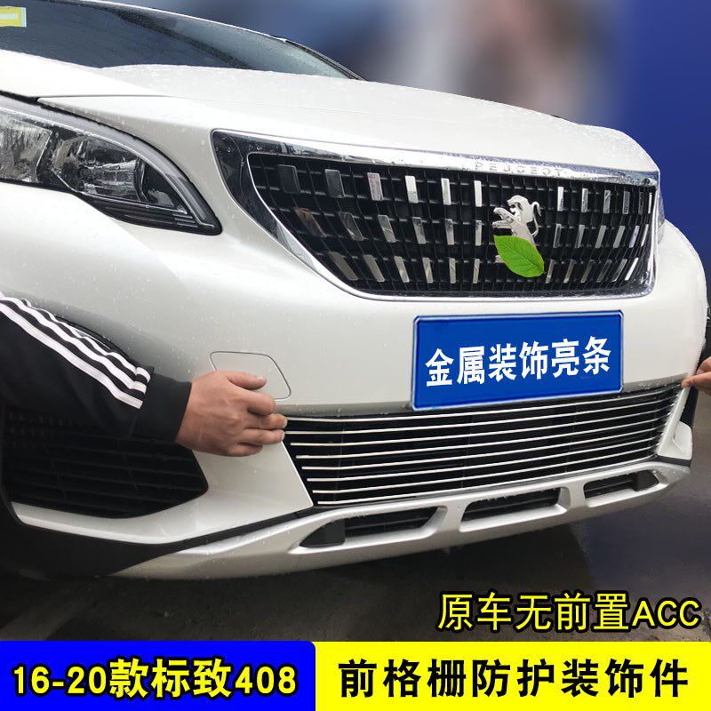 16-20款标致4008中网外观改装件 前杠专用配件汽车用品防虫网饰条