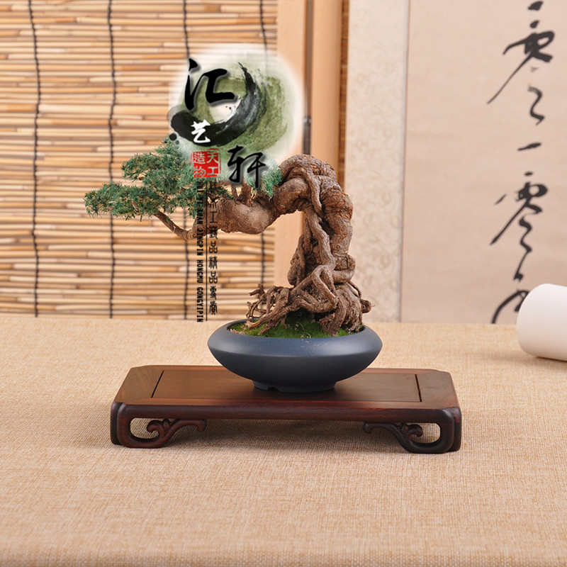 红木红酸枝如意长方台花盆景茶壶奇石玉器摆件现代优质家居木底座