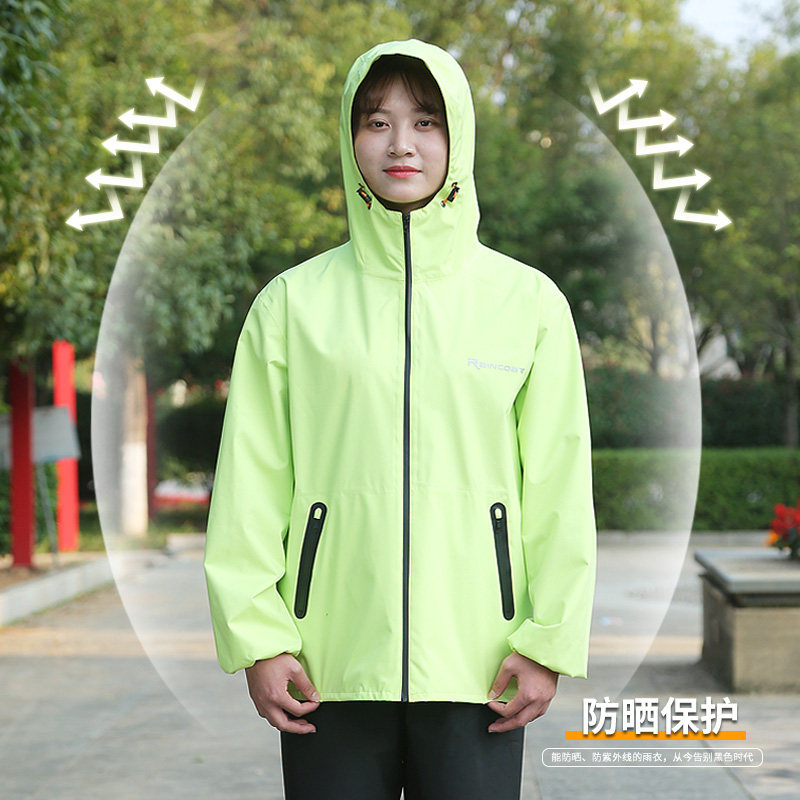 时尚全身防水男女分体雨衣雨裤套装电动车骑行轻薄款骑车徒步旅行