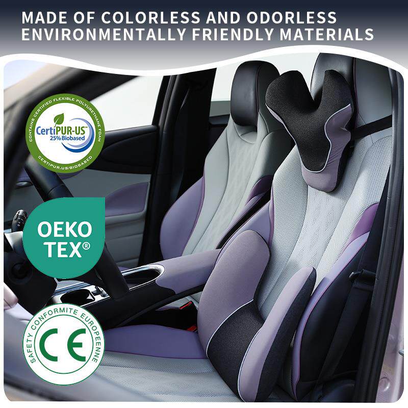 汽车头枕护颈枕套装记忆棉车用靠枕保护颈椎升级款座椅腰靠靠垫