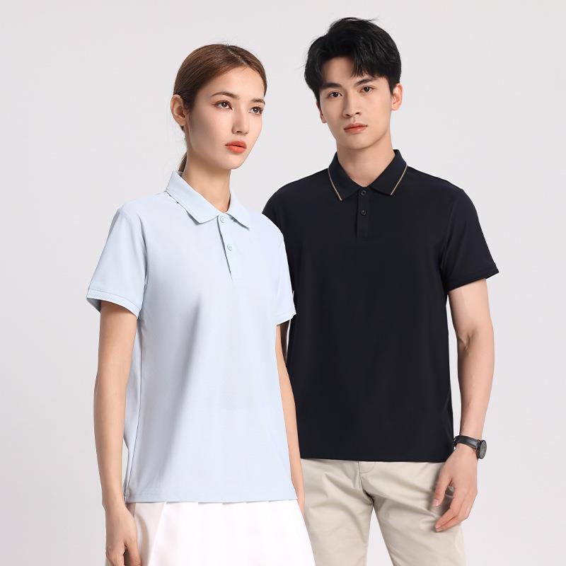 25春夏季polo衫纯色男士短袖速干新款翻领文化衫女户外休闲运动装