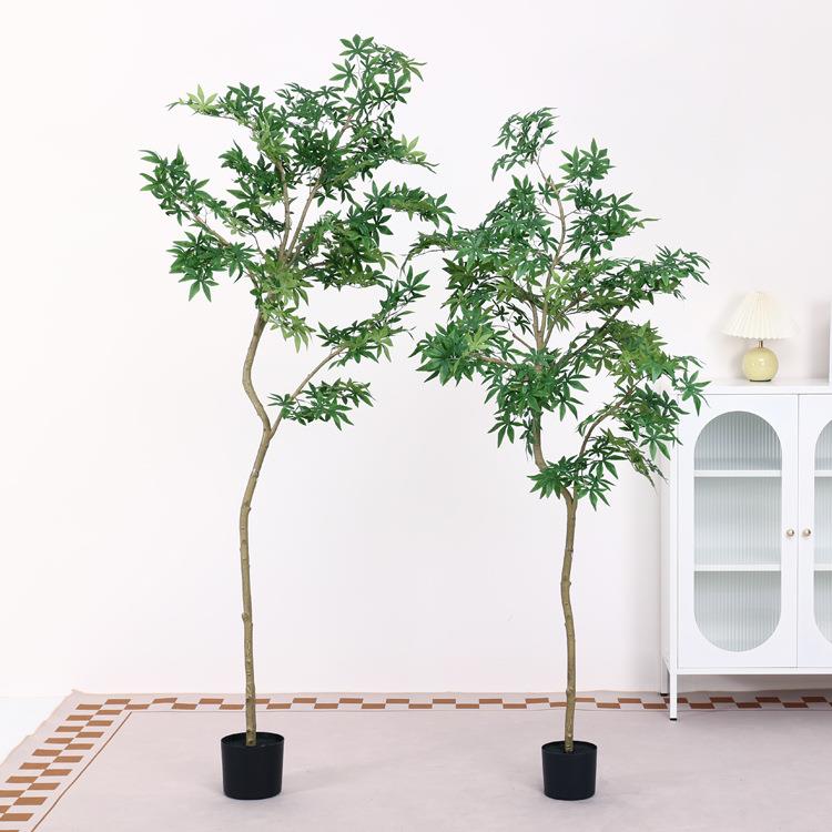 植物盆栽绿枫树枫叶花园商场门店装饰落地摆件假花假树室内