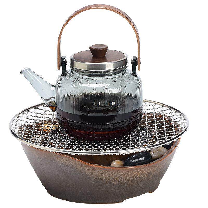 围炉煮茶家用室内全套煮茶壶罐罐茶煮茶器煮茶炉电陶炉烤茶插电款