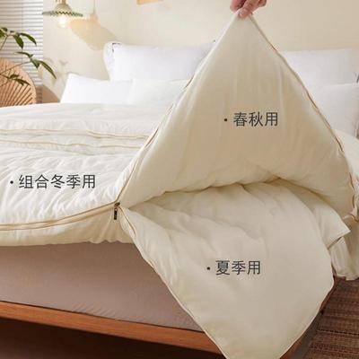 手工蚕丝被桑蚕丝被子母被二合一拉链款双人春秋被芯四季通用