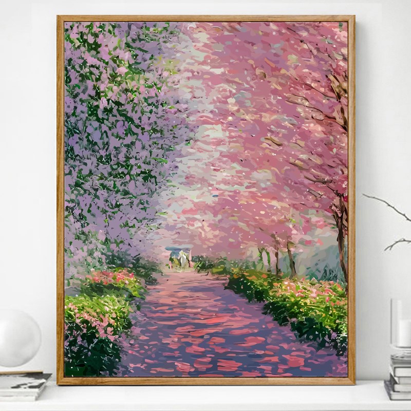 风景画画diy数字油画填充填色画202新款丙烯手工手绘涂色油彩画