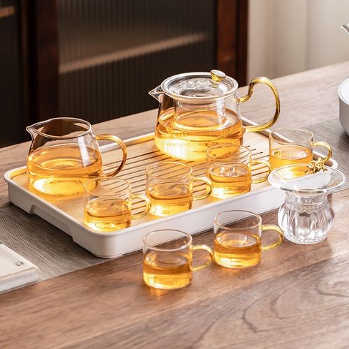 2025新款防烫玻璃功夫茶具套装家用电陶炉养生泡茶壶耐热茶杯茶盘