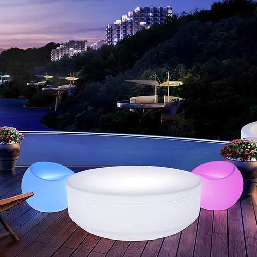 户外发光圆茶几沙庭院露台阳台室酒外防水清吧发茶几吧HPN组合简