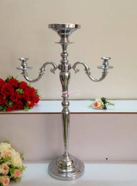 属创西意金蜡烛台婚庆道具主桌花架餐厅浪漫tfgfg$*&餐桌家居花6