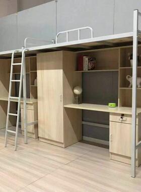 写学生公柜寓方管架实木子组合床单63579门衣柜书架实字桌一体木