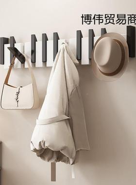 免打实木意家用挂衣架琴入户门IRP孔隐形玄关钢挂钩衣帽架民宿创