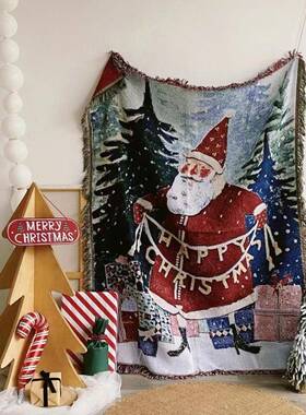 MpAz7dezterrChri墙stmas圣y诞挂诞毯圣树沙发毯盖布节日布置面装