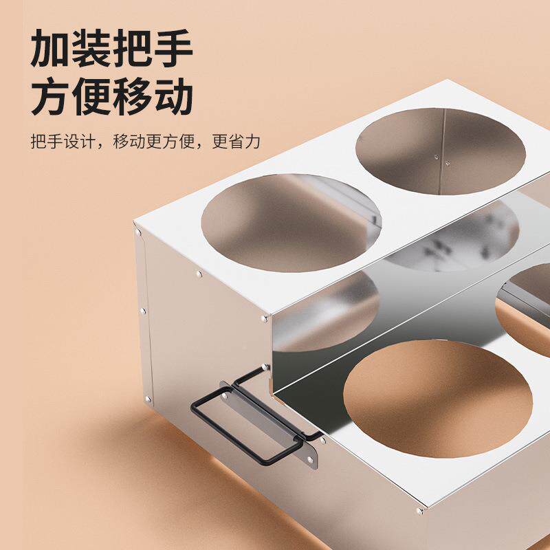 不锈钢分圆缸16#高低层YDZ多格4调架6商格架料调味罐用调料盒