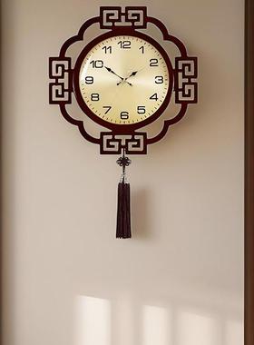 新中式万年F9657HTJ历家挂钟钟客厅免打孔音挂墙时用静钟表现代简