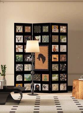 法式中屏风玄隔客厅沙发转角背景关卧室DDD遮挡家古用装饰移动断