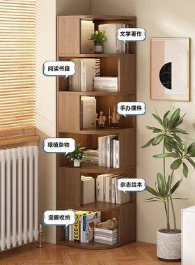 转角物架角柜三角形储转柜墙角简易置物柜卧室床头柜客厅角TFZ落