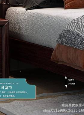 桃木新中式实木床1.K6A8168米主卧床1.5胡米单软婚房双人包床人厂