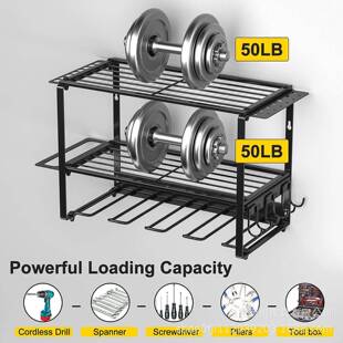 跨境壁挂式新款五金电动工具收纳架手持电钻置物架车库储物整理架