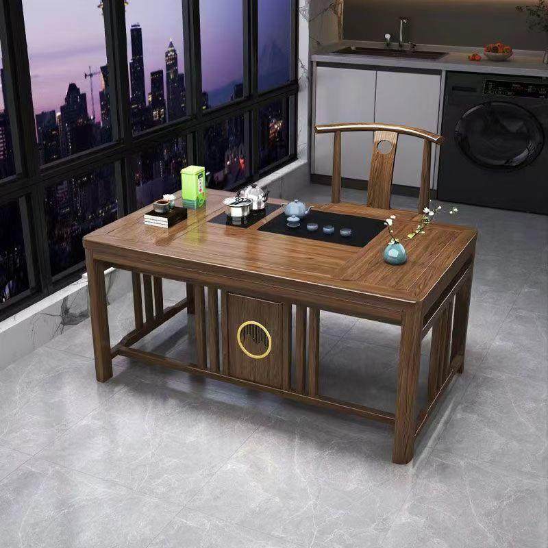 新合中公式实IIS木茶椅组办室家用茶桌一体桌一整套功夫泡茶台茶