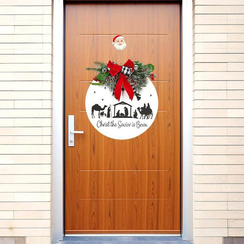 圣诞装饰木制环型创意家居挂MZ023154门挂商墙场橱造窗酒店场花景