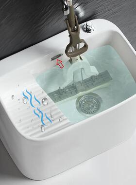 陶瓷拖把池带衣板洗RFRfa5ci池洗地拖搓把盆家用卫生衣间号大小深