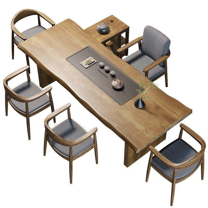 实木桌松木轻一体茶桌椅茶组合套装客QGN简约厅茶台现代桌中式奢,商业/办公家具,茶台/茶桌,淘宝优惠券,粉丝福利购,淘宝优惠卷