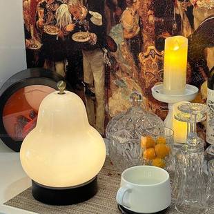 新款中古床奶氛油梨子ZKX台灯日式法式客厅卧室头充电触摸围小感