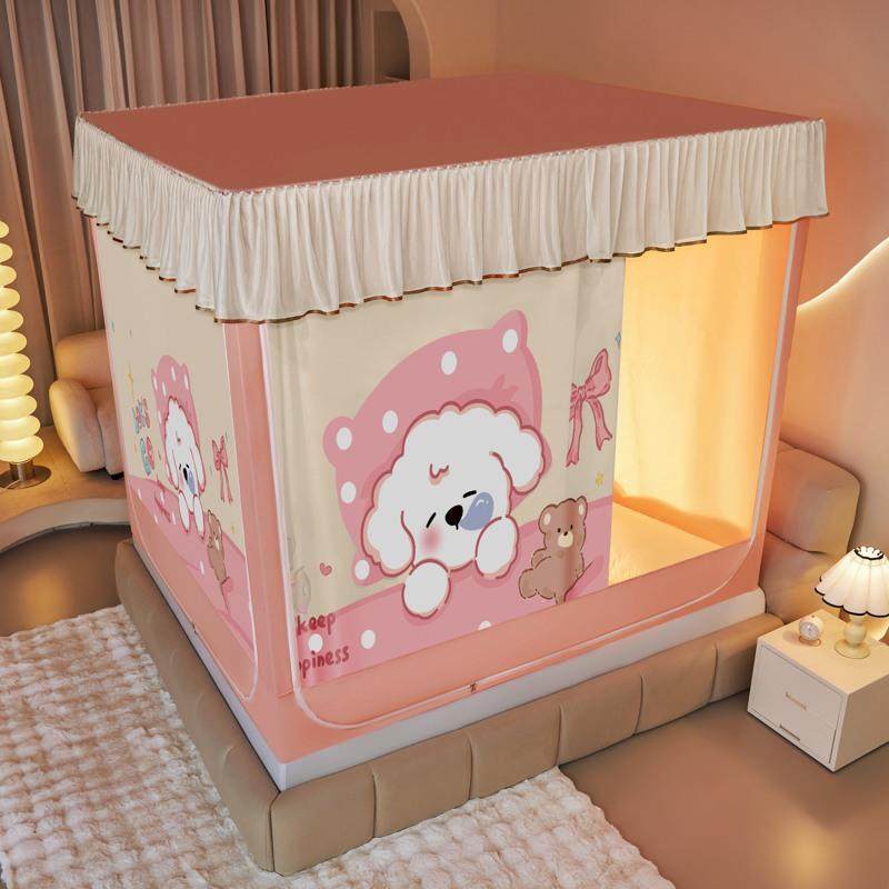 225新遮光蚊帐床儿帘家用卧室免安装蒙款古XN包防摔婴童防0止掉床,床上用品,蚊帐,淘宝优惠券,粉丝福利购,淘宝优惠卷