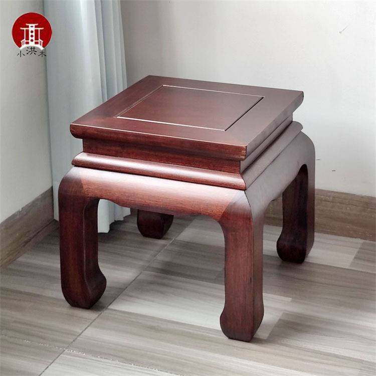 家具新中式简约厚重实木方凳客厅茶几矮凳子加粗大奔凳胡桃r*