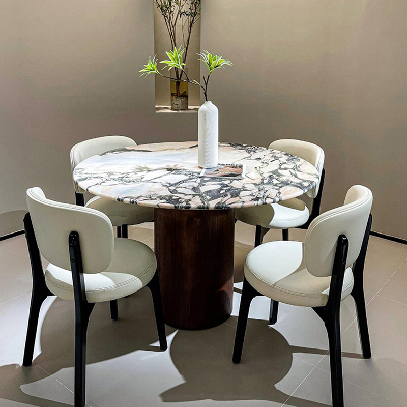 宇人天然宝格丽紫大理石餐桌饭桌
