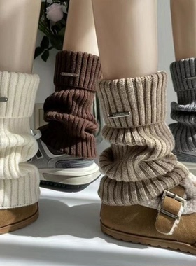 秋冬加大号堆堆袜套辣妹小腿袜少女jk时尚百搭加厚保暖腿套CZ
