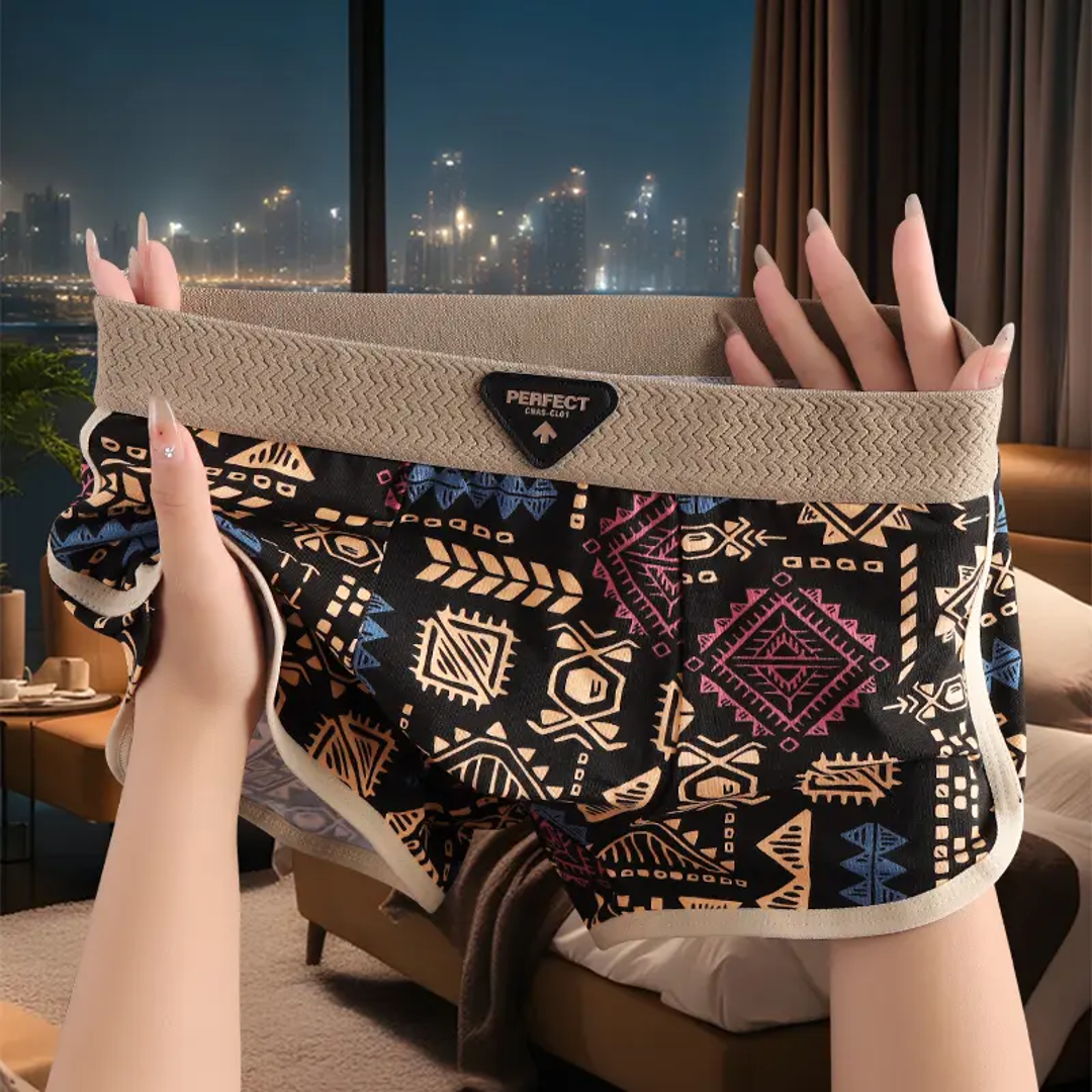 【下单立减50】复古印花送男士内裤纯棉透气亲肤平角潮流短裤JY2