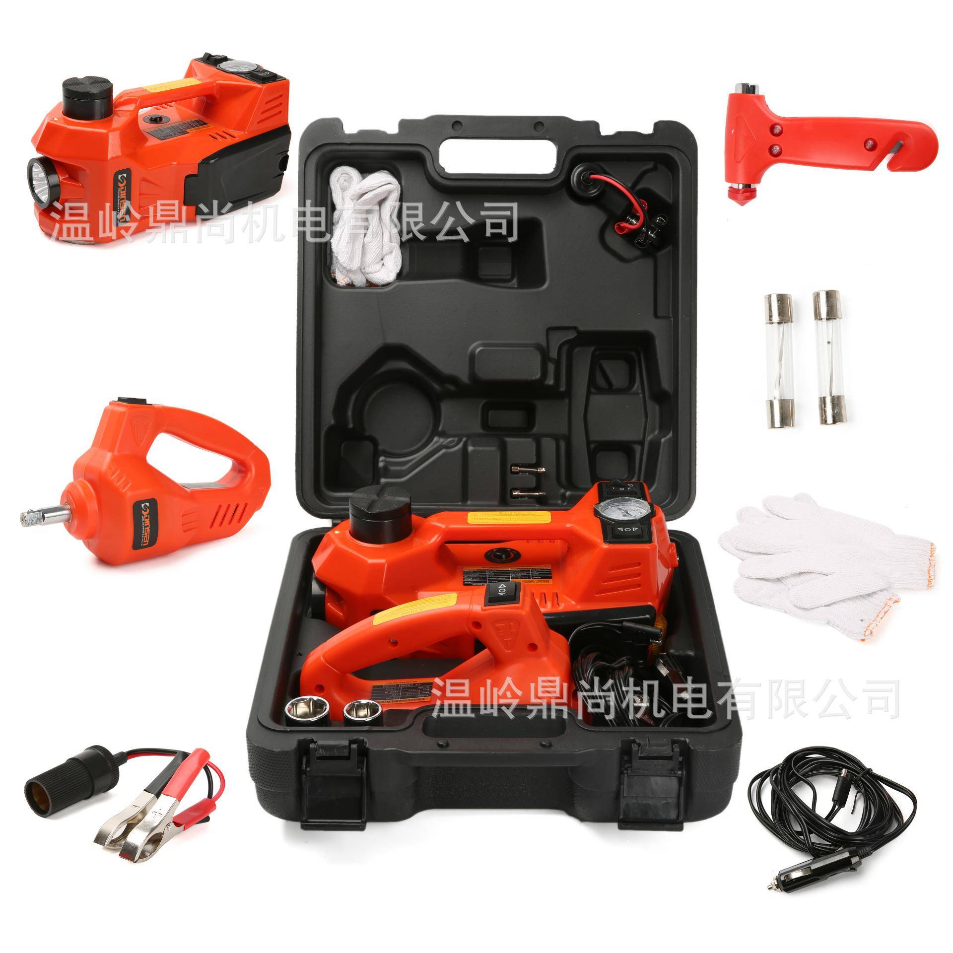 DINSEN汽车电动液压千斤顶充气泵二合一LED冲击扳手5t越野车