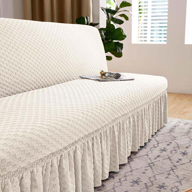 简沙发床套罩裙摆弹力全包欧式代叠无扶手折现约保护KVT防尘盖布