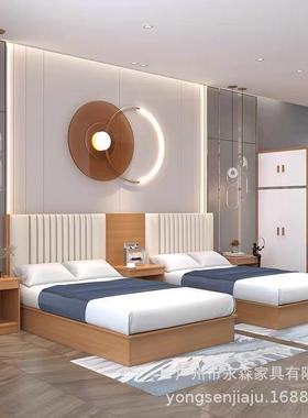 宾馆家具双民人床宿公寓式床箱电柜出CSE视租屋单客房酒店标间人