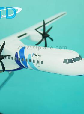 厂家直销合成树脂航模ATR72-600仿真比例1/100静态飞机模型